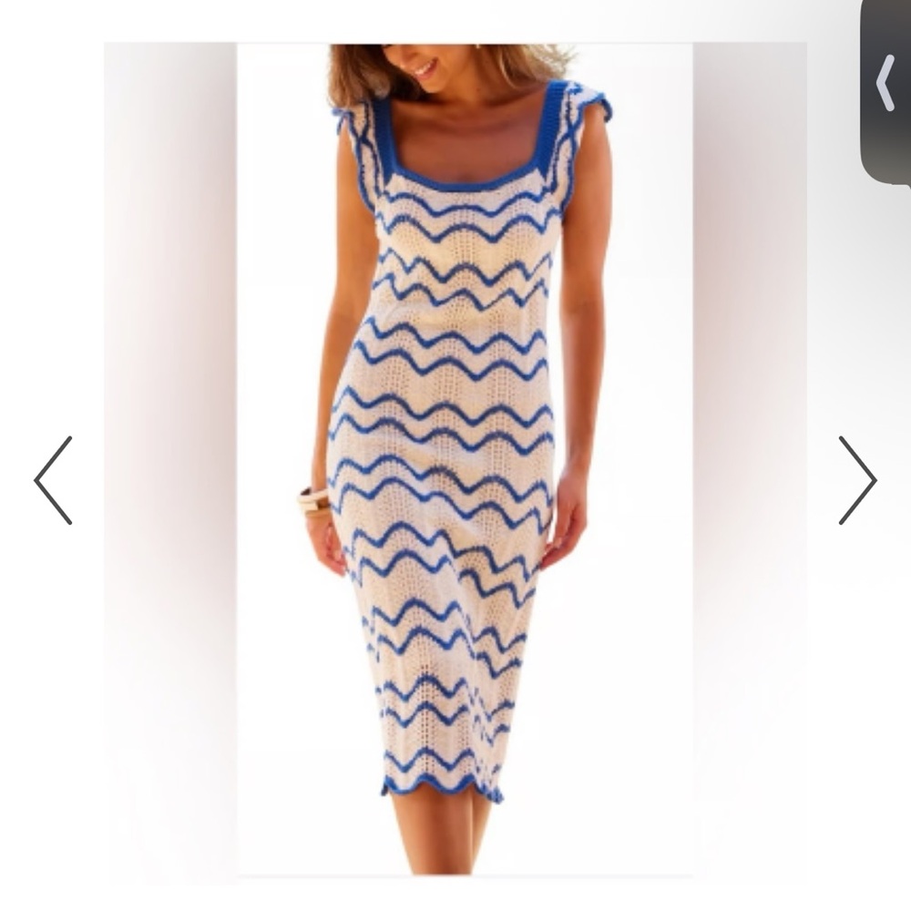 Skies are Blue Scalloped Knit Mini Dress Size L